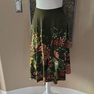 Mossimo Olive Sequin Floral Full Skirt